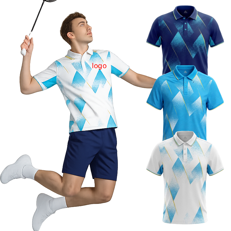 Badminton Logo - Męska koszulka polo do badmintona z